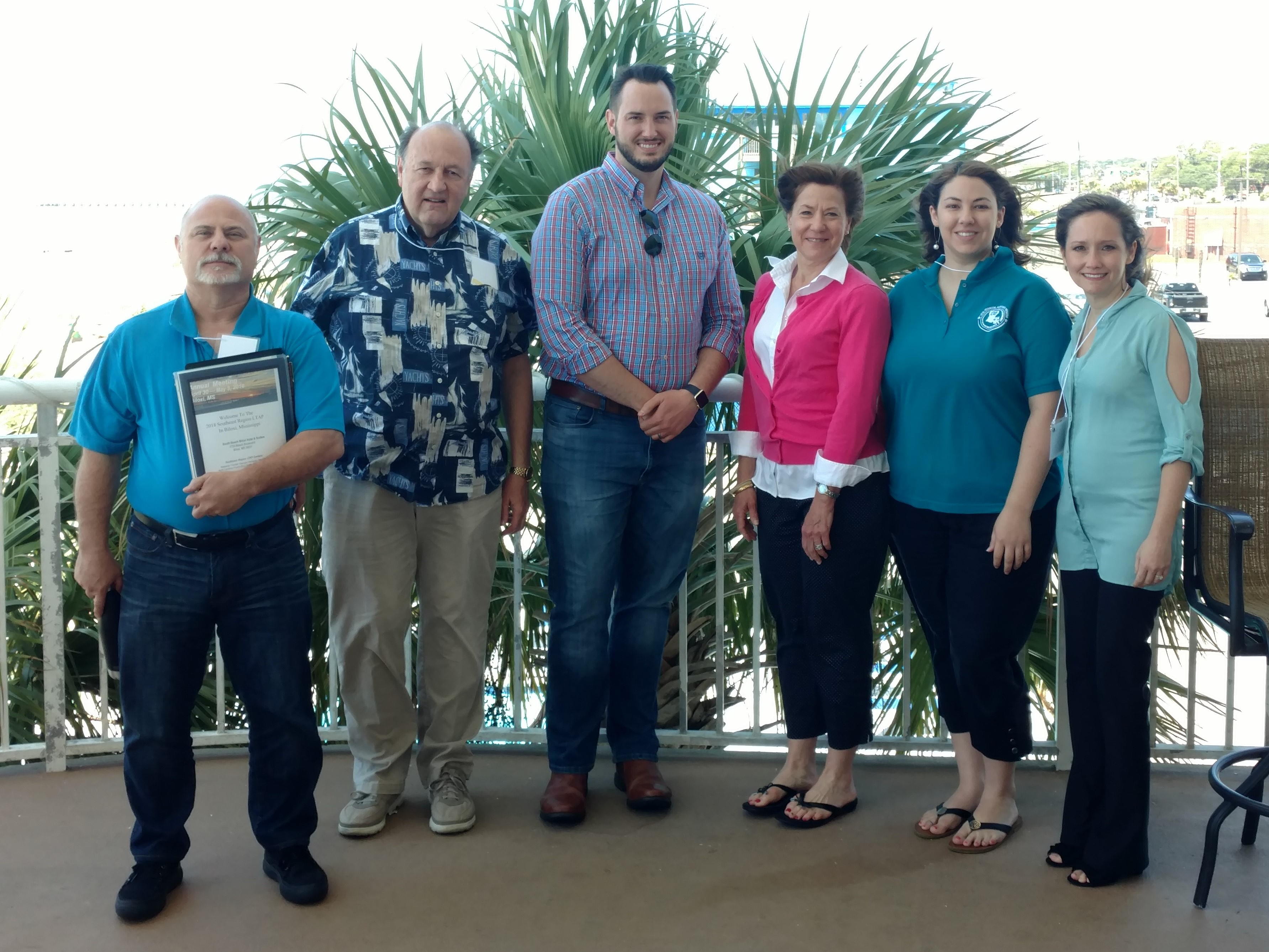 Members of the South Central Region attending the Biloxi meeting included, from left, Leo Marretta, Steve Strength, Josh Johnson, Marie Walsh, Courtney Dupre, and Dawn Hinton.